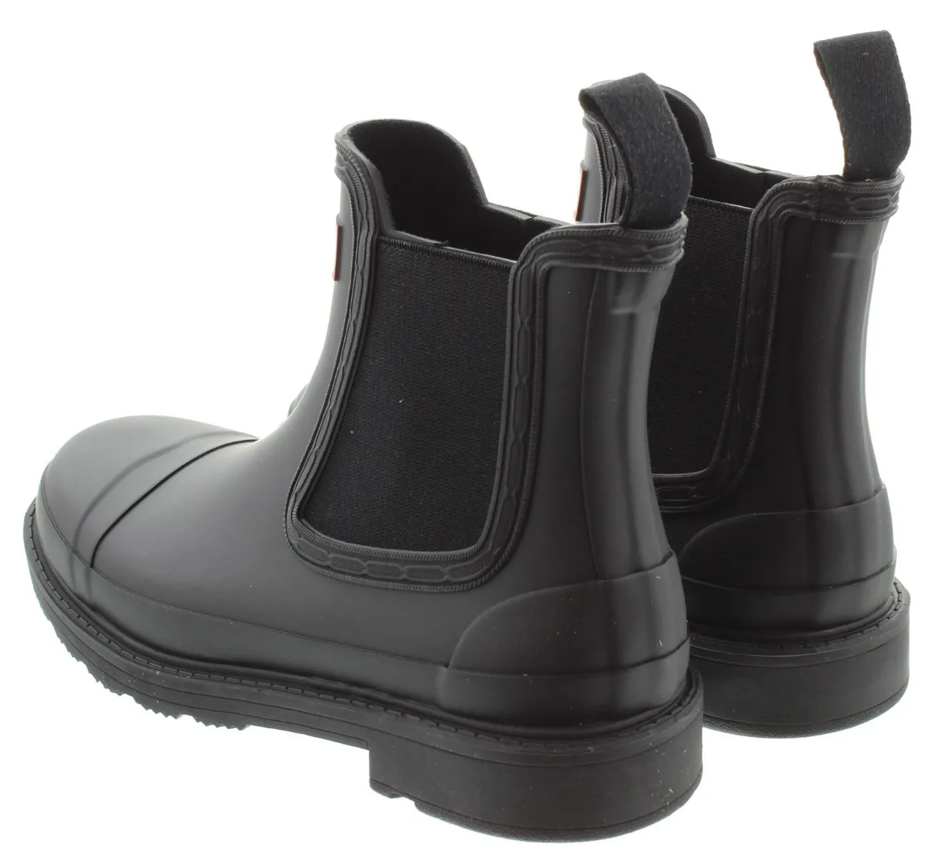 HUNTER Ladies Commando Chelsea Boot Welly In Black