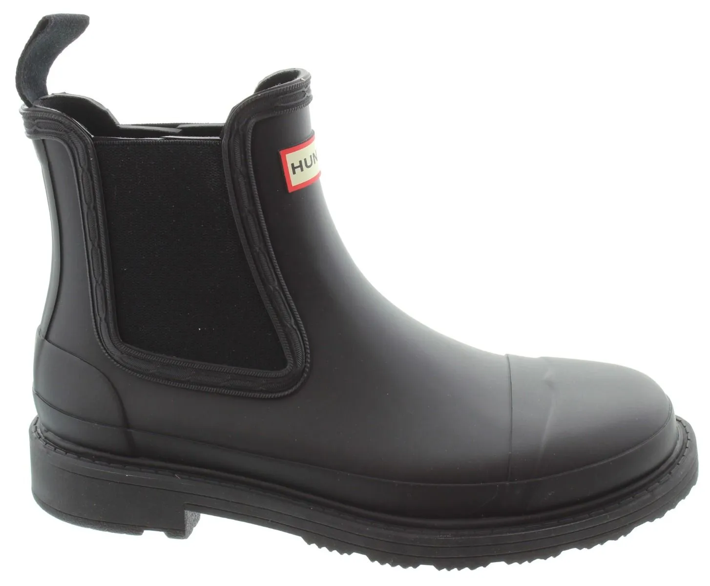 HUNTER Ladies Commando Chelsea Boot Welly In Black