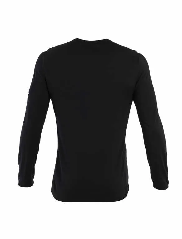 icebreaker Merino Base Layer Men's 200 Oasis Long Sleeve Crewe Remarkables - Black