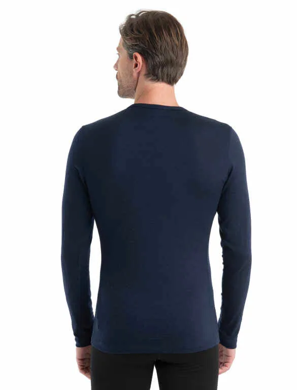 icebreaker Merino Base Layer Men's 200 Oasis Long Sleeve Crewe Remarkables - Black