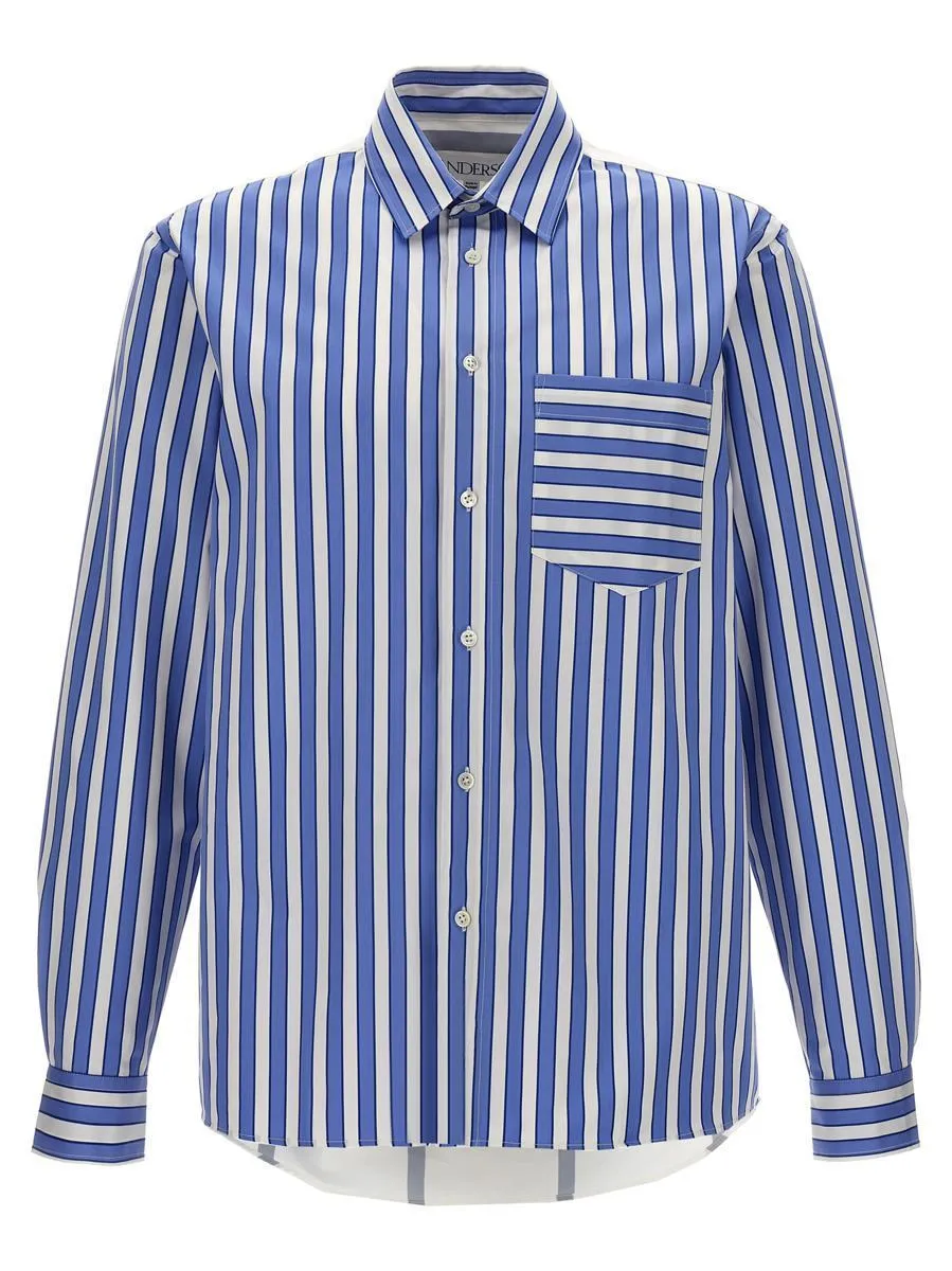 J W ANDERSON  |Stripes Long Sleeves Cotton Designers Shirts