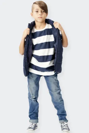 JEANS STRAPPATI BAMBINO BLU