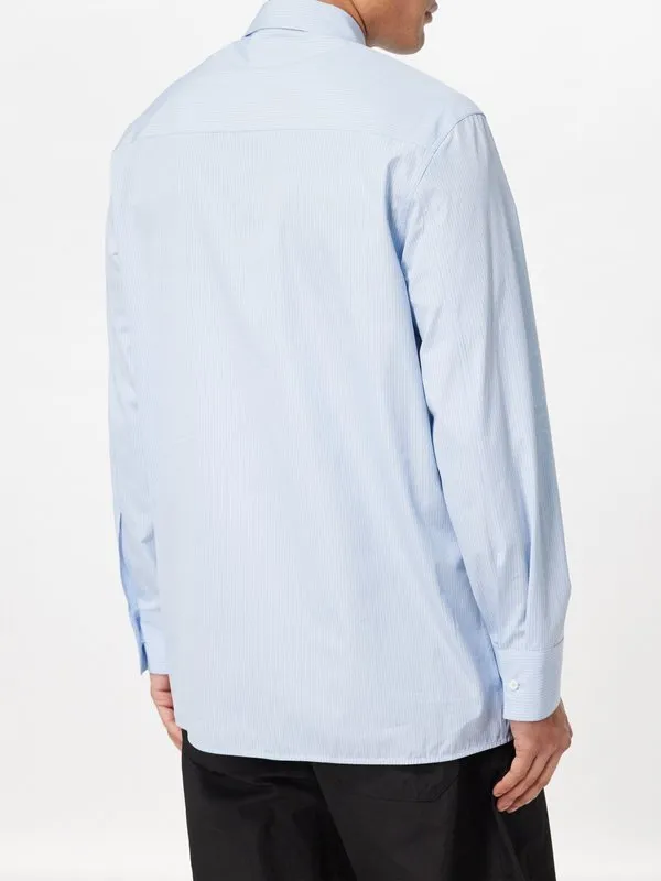 Jil Sander  |Stripes Long Sleeves Cotton Logo Designers Shirts