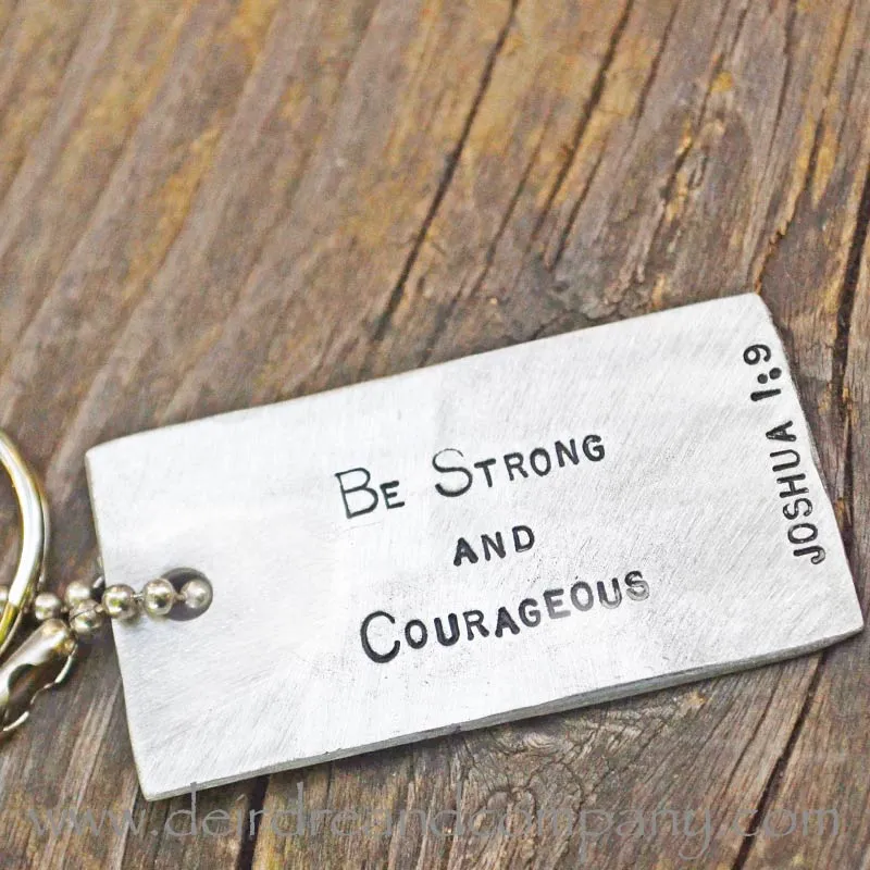 Joshua 1:9 Be Strong Dog Tag