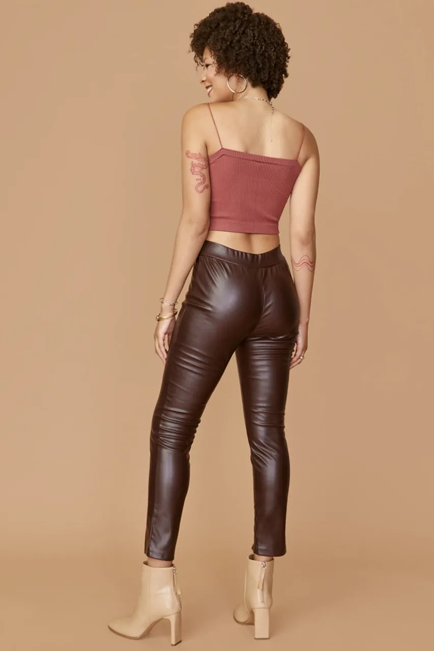 Kindell Split Hem Faux Leather Leggings