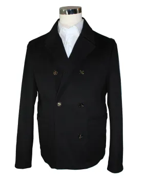 Kired Kiton Wool Peacoat Black Men Coat EU 50 / M