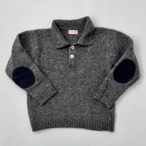 La Coqueta Grey Wool Jumper With Collar: 2 Years