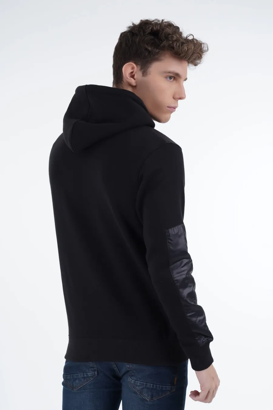 Leather Patch Hoodie