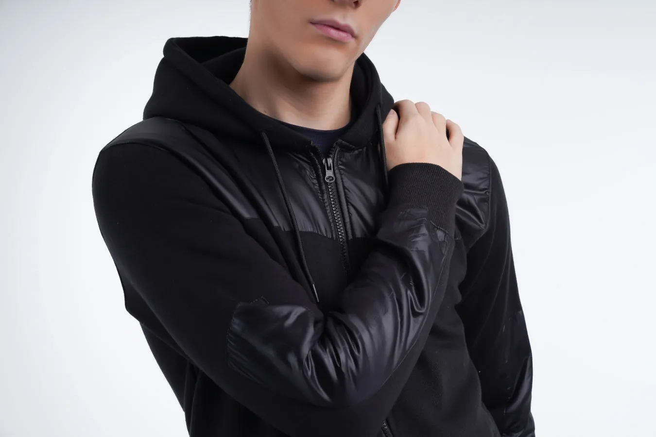 Leather Patch Hoodie