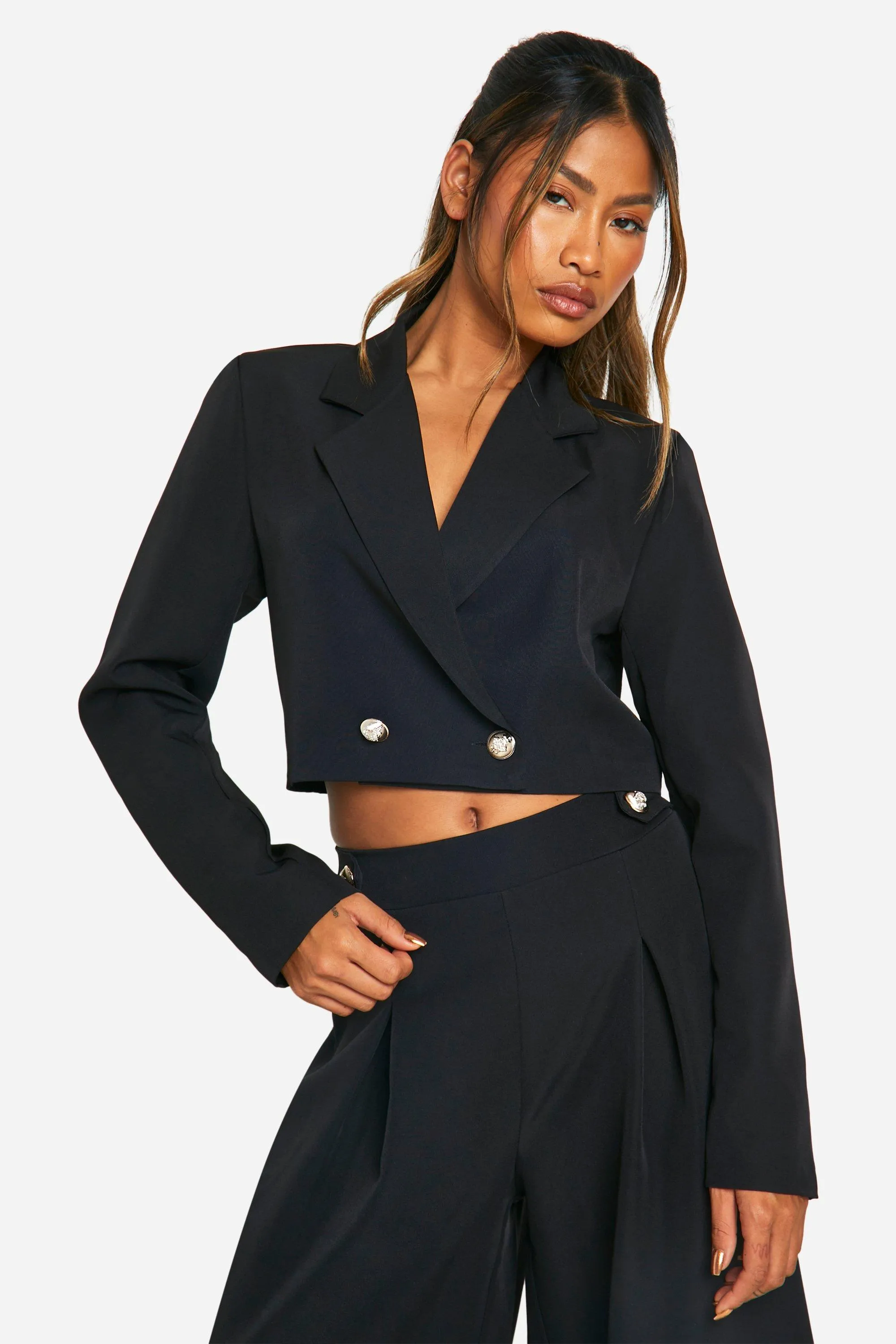 Longline Cropped Tailored Blazer