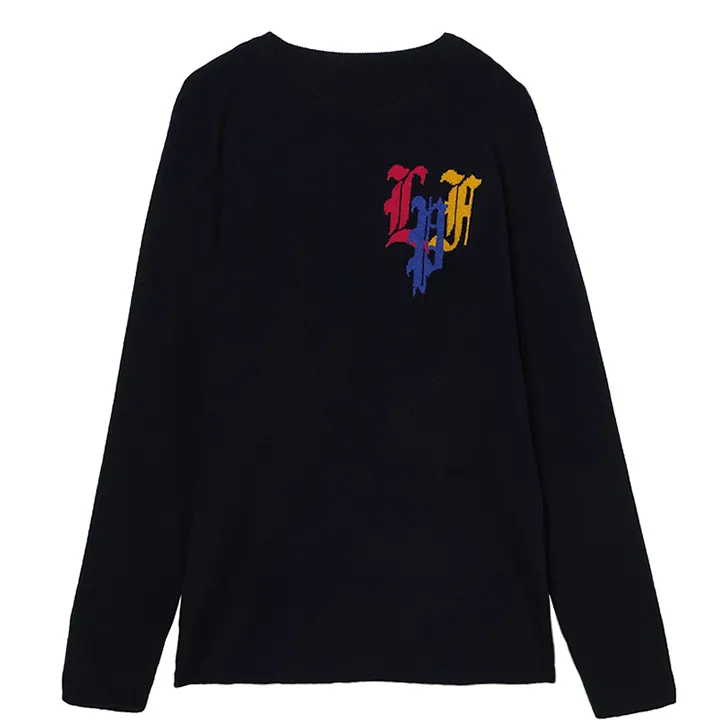 lucien pellat finet  |Cashmere Long Sleeves Logo Luxury Sweaters