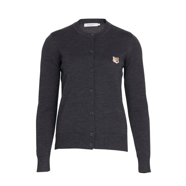 MAISON KITSUNE  |Casual Style Wool Long Sleeves Logo Cardigans