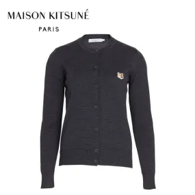 MAISON KITSUNE  |Casual Style Wool Long Sleeves Logo Cardigans