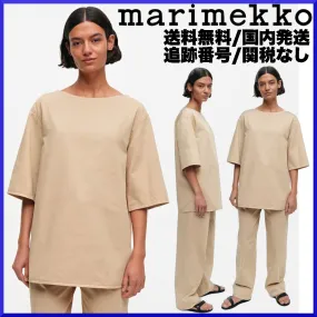 marimekko  |Long Sleeves Plain Cotton Medium Tunics