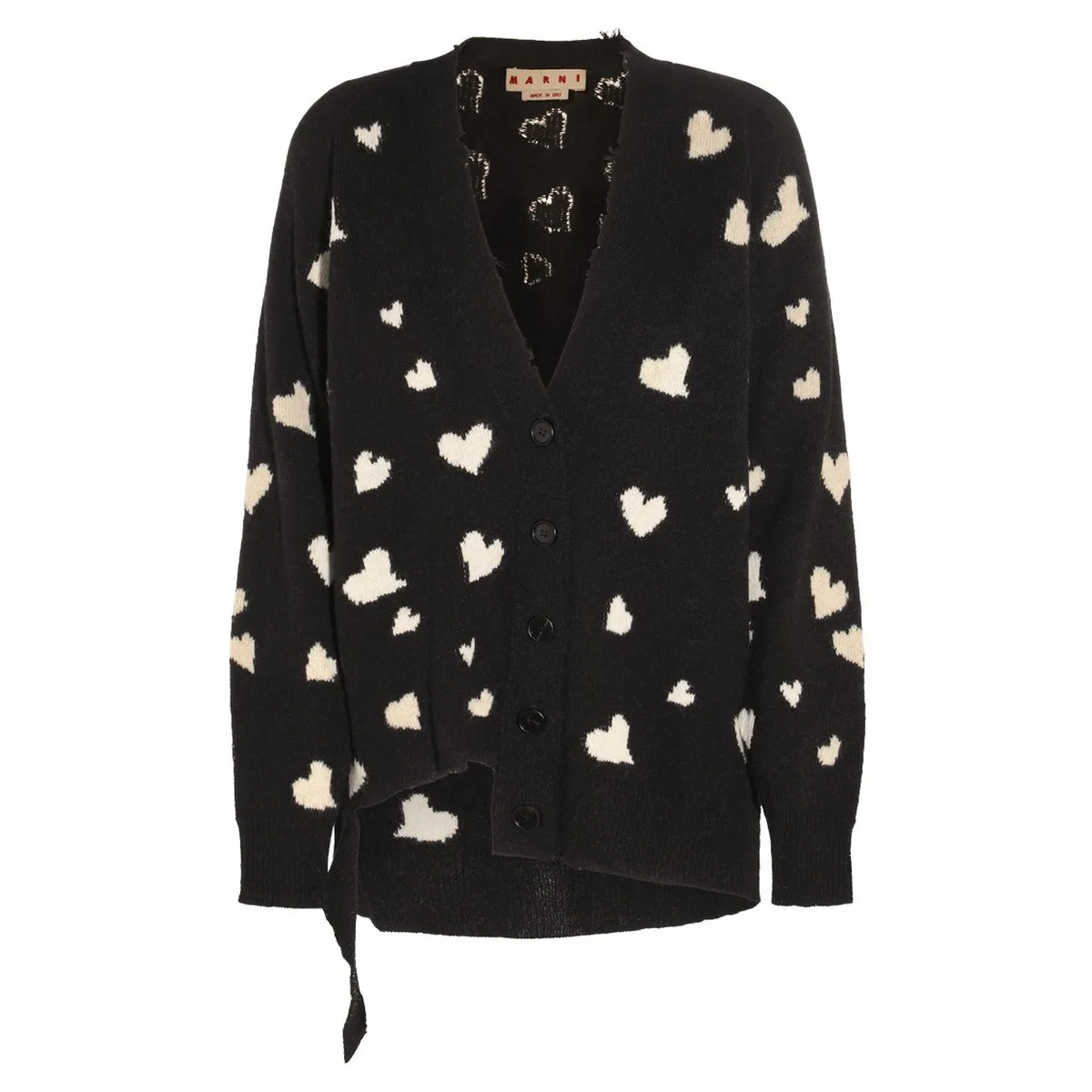 MARNI  |Heart Casual Style Wool Long Sleeves Cardigans