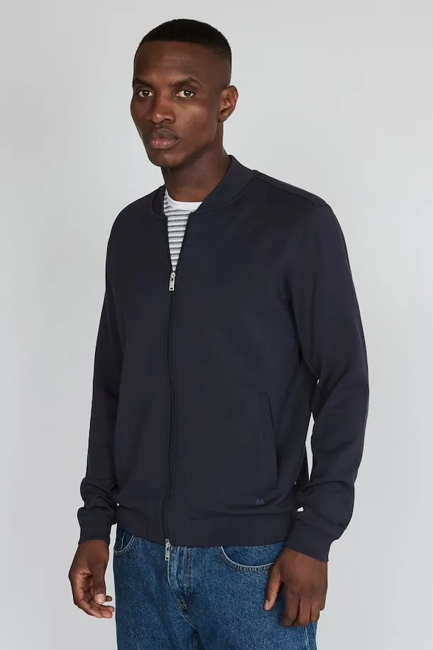 Matinique Macallum Zipper Cardigan In Dark Navy