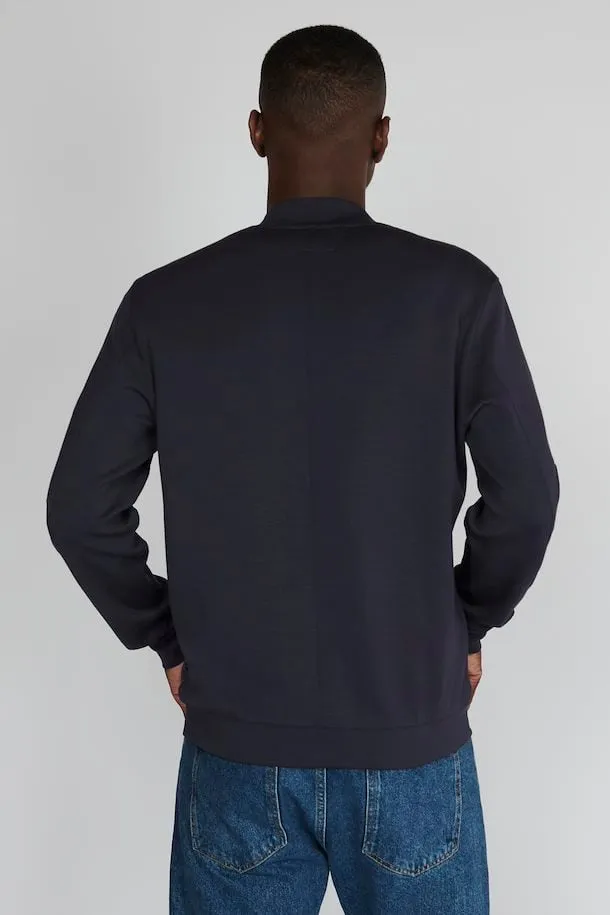 Matinique Macallum Zipper Cardigan In Dark Navy