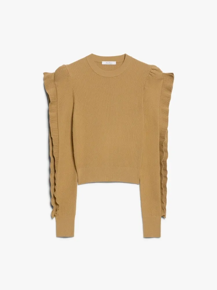 MaxMara  |Crew Neck Casual Style Blended Fabrics Long Sleeves Plain