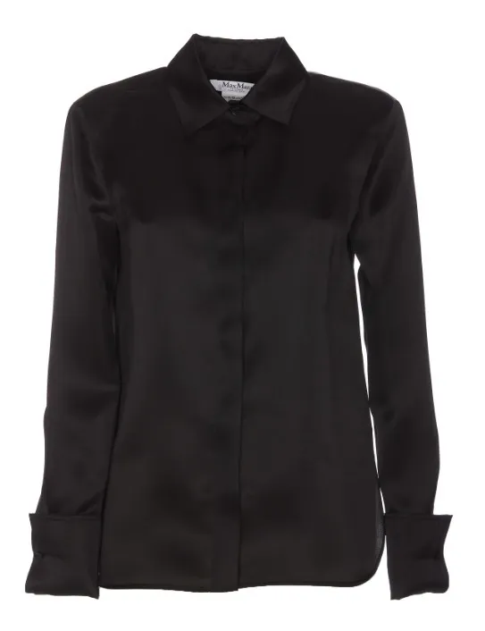 MaxMara  |Silk Long Sleeves Plain Shirts & Blouses