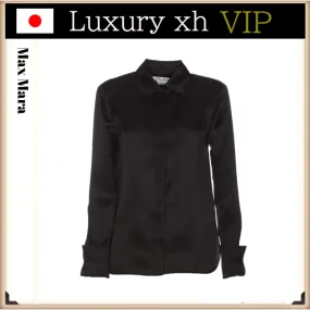 MaxMara  |Silk Long Sleeves Plain Shirts & Blouses