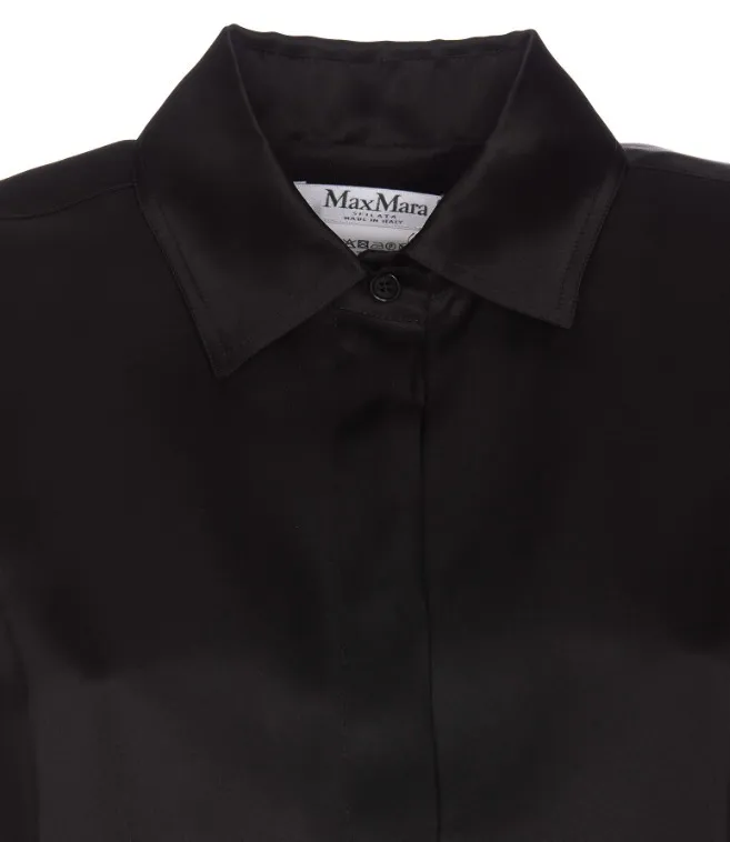 MaxMara  |Silk Long Sleeves Plain Shirts & Blouses