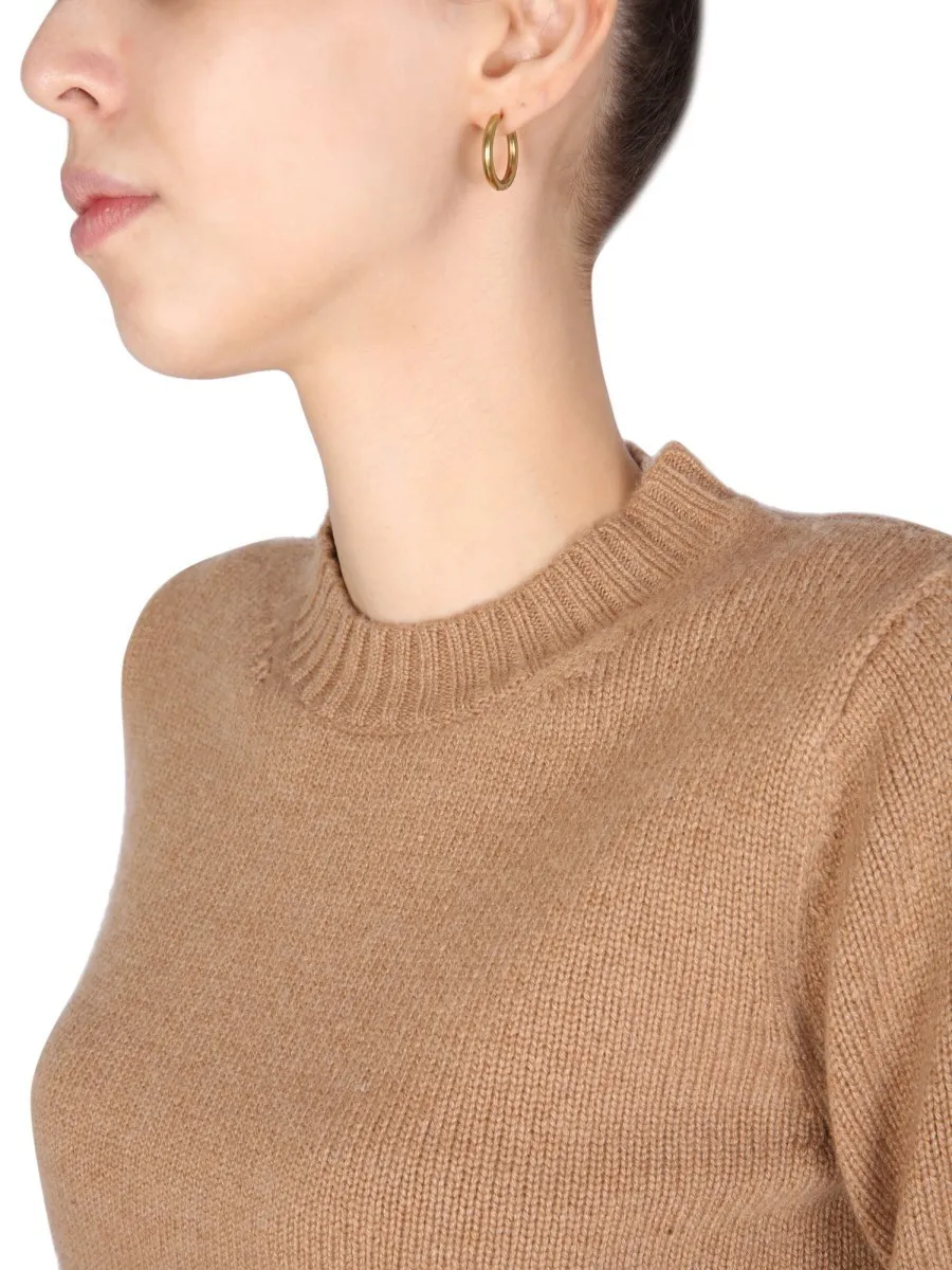 MaxMara  |Wool Long Sleeves Plain V-neck & Crew neck