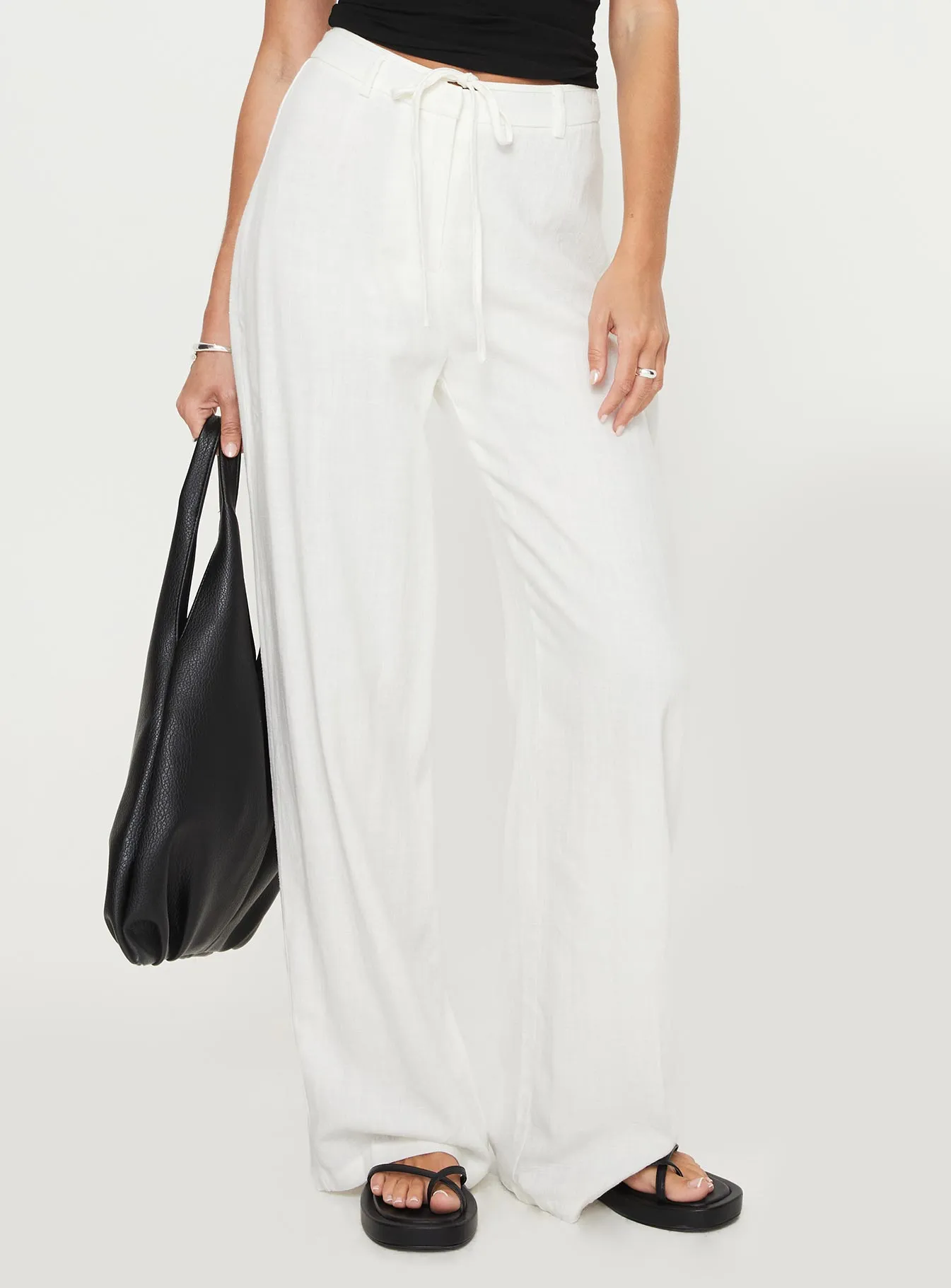 Melaine Tie Front Pants White