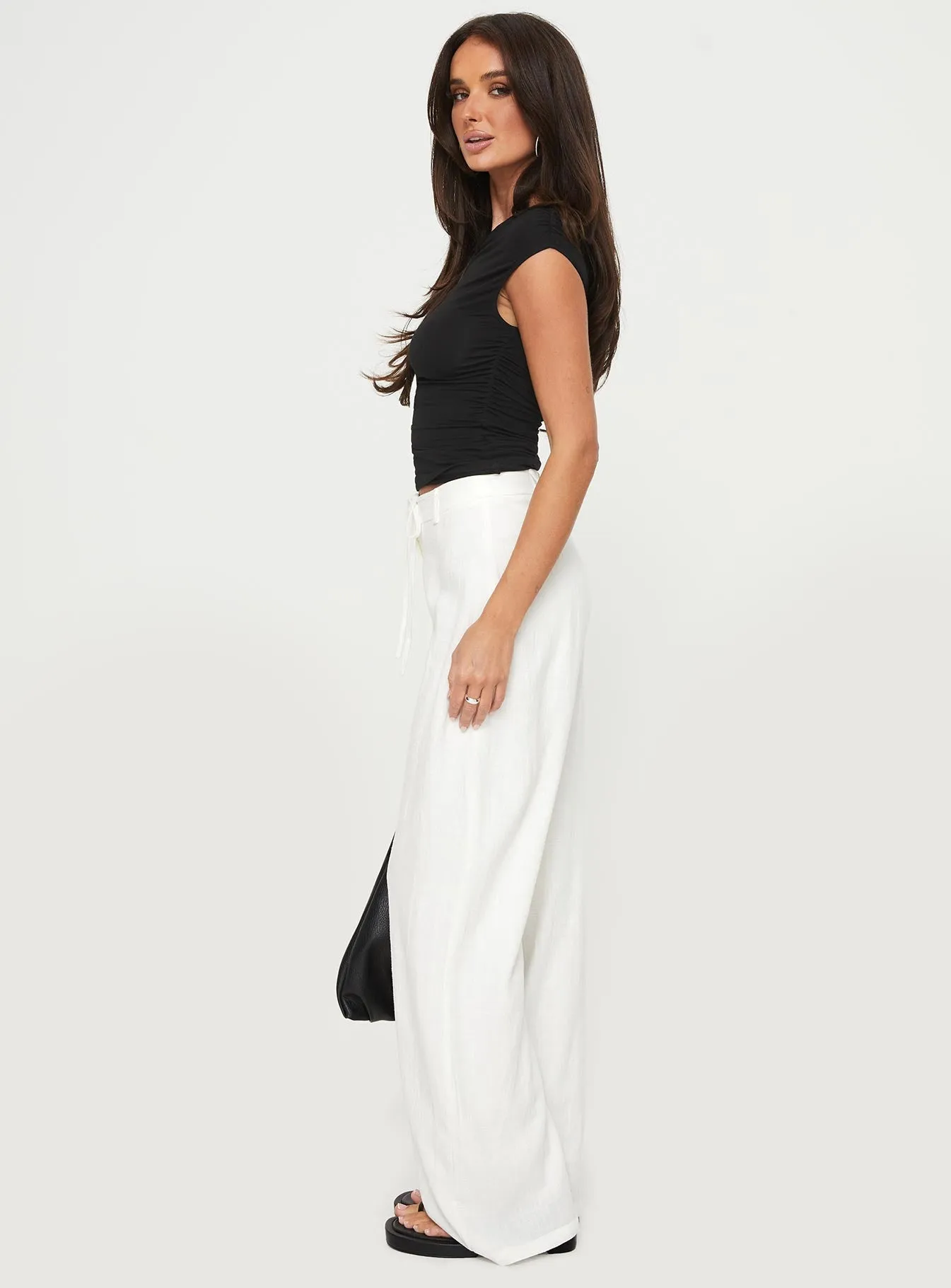 Melaine Tie Front Pants White