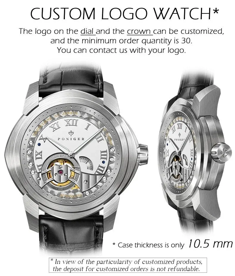 Men's Japan MIYOTA Movement Waterproof Skeleton Automatic Mechanical Watch