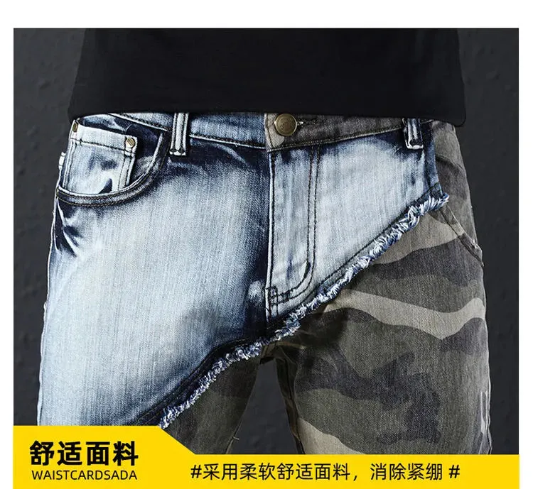 Men’s Luxury Outdoors Sports Wear-proof Camouflage Denim Cargo Pants