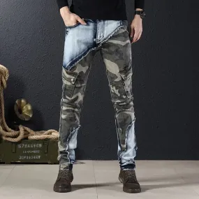 Men’s Luxury Outdoors Sports Wear-proof Camouflage Denim Cargo Pants