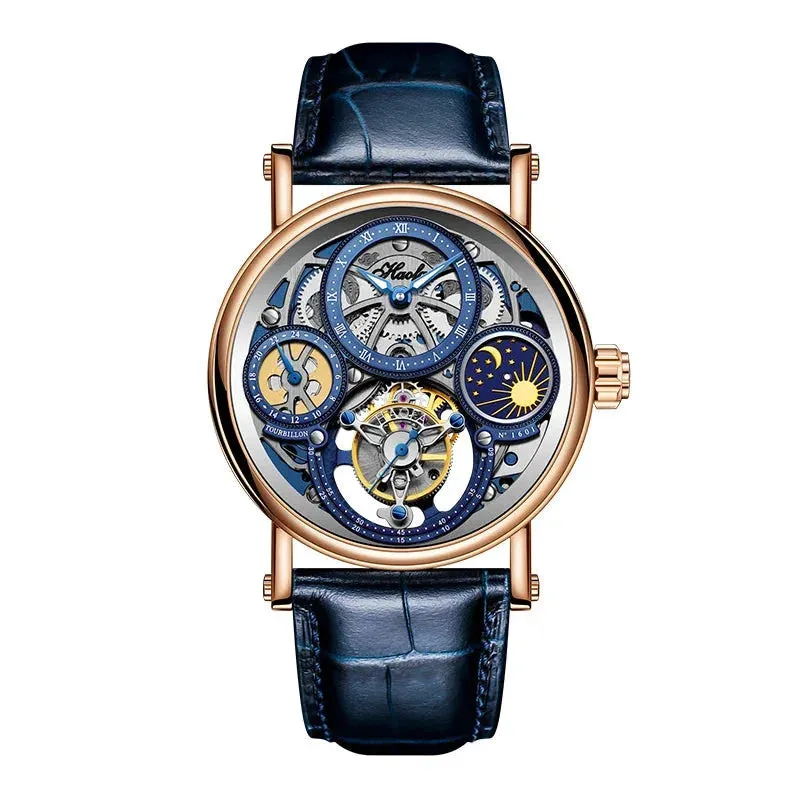 Men's Luxury Sapphire Crystal Waterproof Luminous GMT Tourbillon Watch