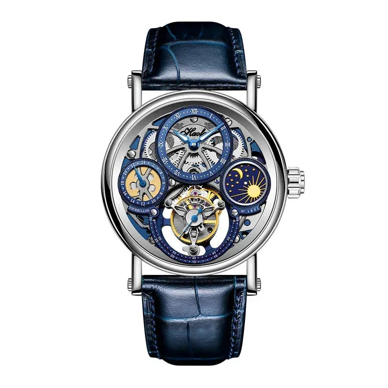 Men's Luxury Sapphire Crystal Waterproof Luminous GMT Tourbillon Watch