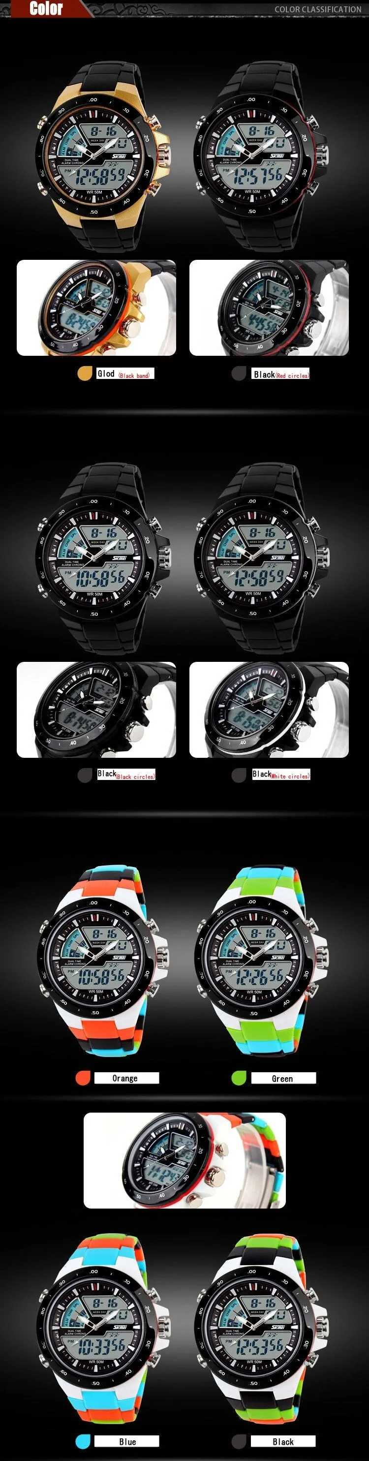 Men's Masculino Waterproof Silicone Quartz Sports Watch in Military Fashion