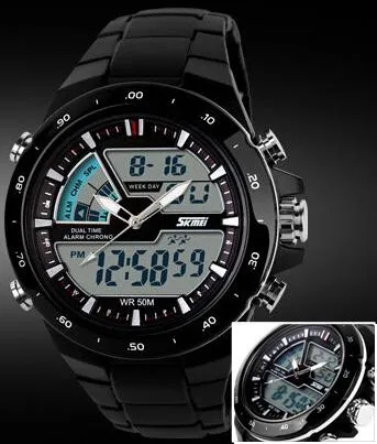 Men's Masculino Waterproof Silicone Quartz Sports Watch in Military Fashion