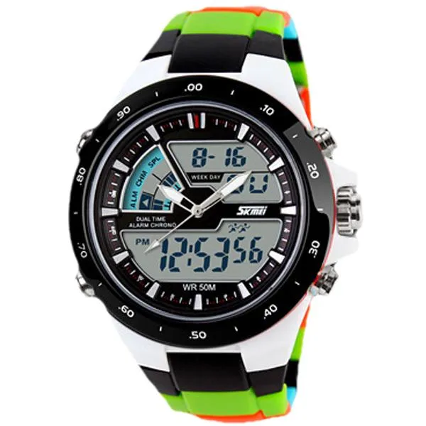 Men's Masculino Waterproof Silicone Quartz Sports Watch in Military Fashion