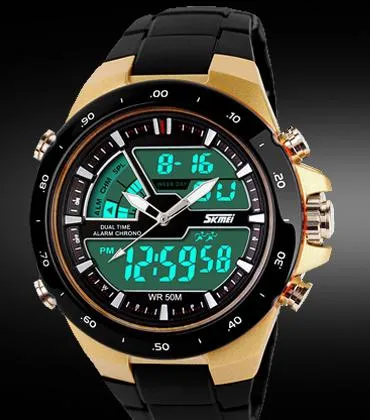 Men's Masculino Waterproof Silicone Quartz Sports Watch in Military Fashion