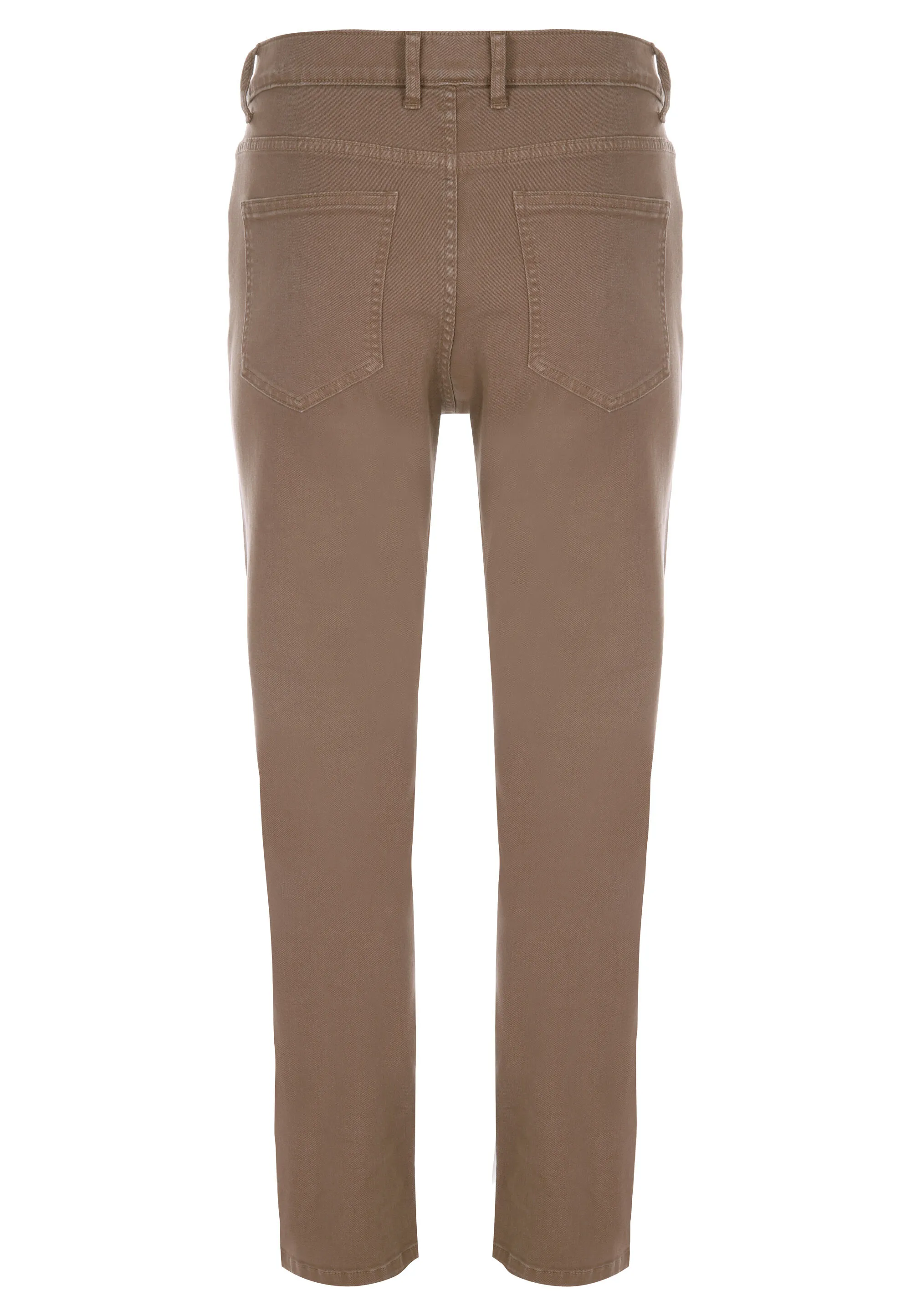 Mens Tan Plain Slim Trousers-