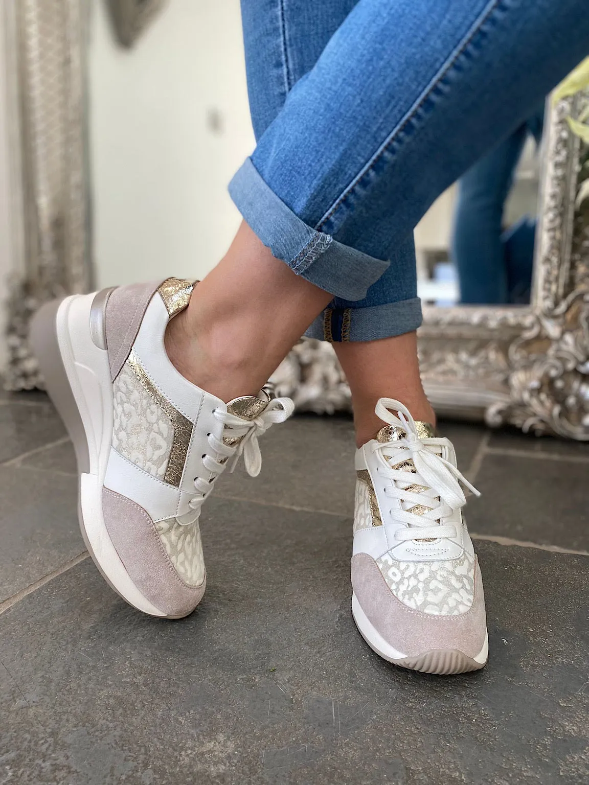 Metallic Premium Wedge Trainers