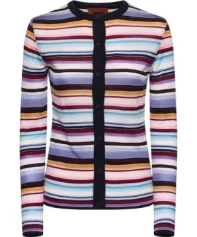 Missoni Striped Wool Blend Knit Cardigan