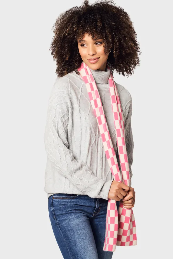 Modern Checkered Cashmere Scarf