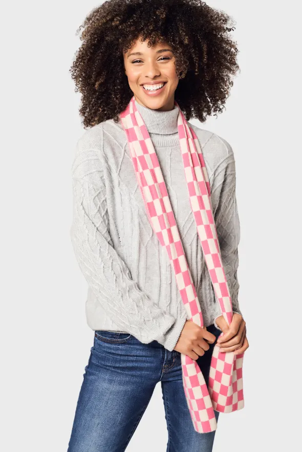 Modern Checkered Cashmere Scarf