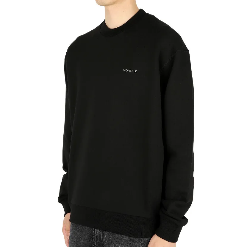 MONCLER  |Crew Neck Long Sleeves Plain Cotton Logo Sweatshirts