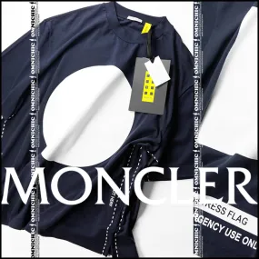 MONCLER  |Crew Neck Pullovers Unisex Fine Gauge Street Style