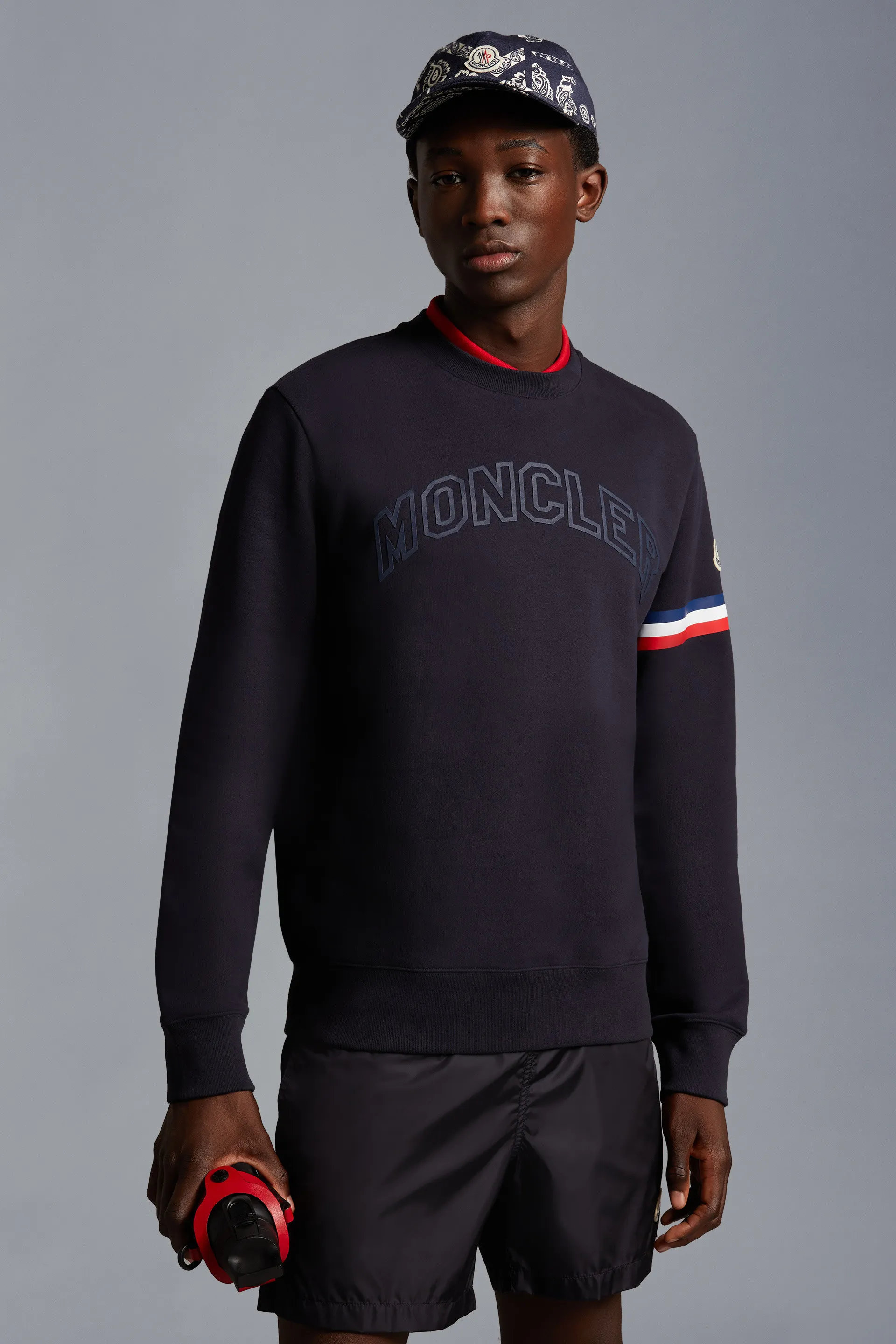 MONCLER  |Crew Neck Street Style Long Sleeves Cotton Logo