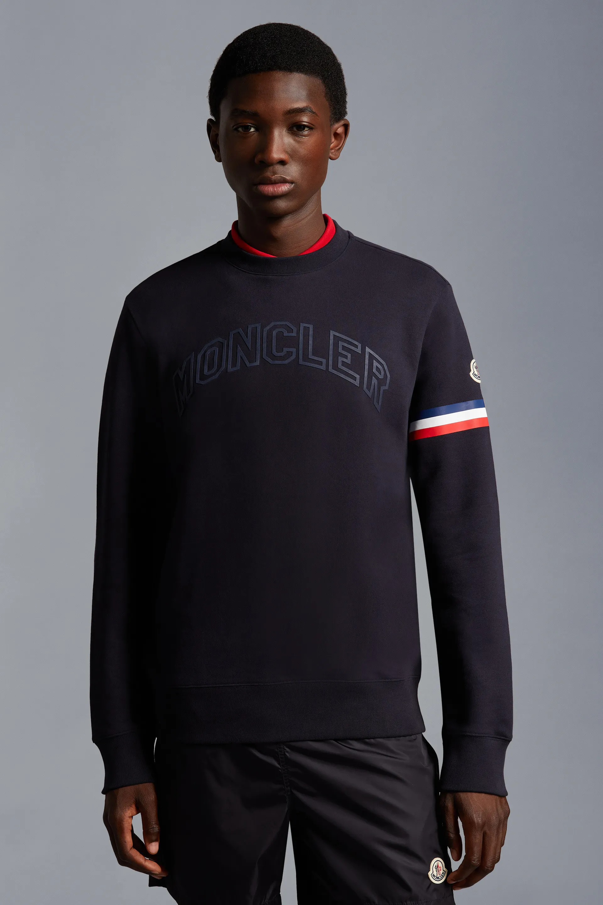 MONCLER  |Crew Neck Street Style Long Sleeves Cotton Logo