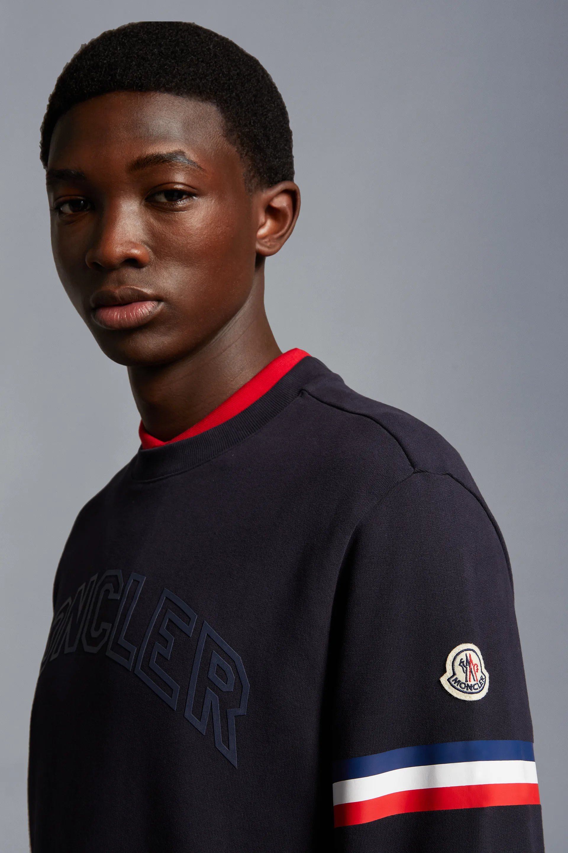 MONCLER  |Crew Neck Street Style Long Sleeves Cotton Logo