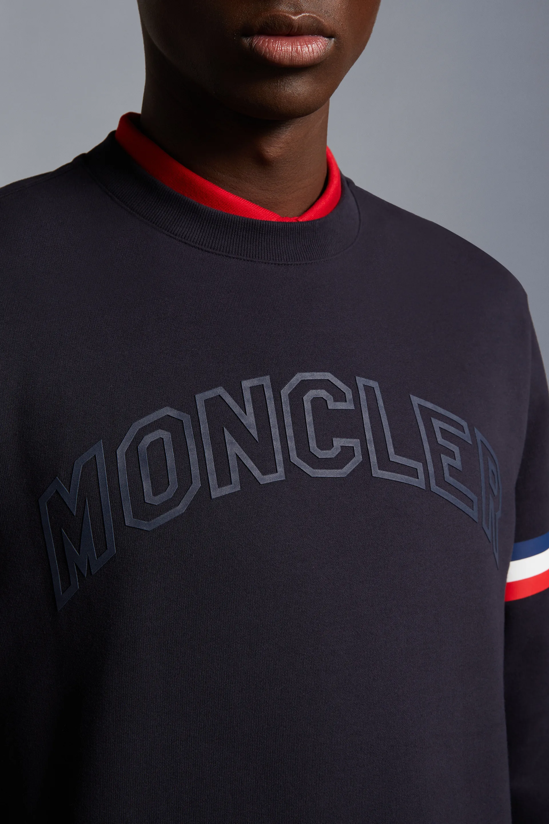 MONCLER  |Crew Neck Street Style Long Sleeves Cotton Logo