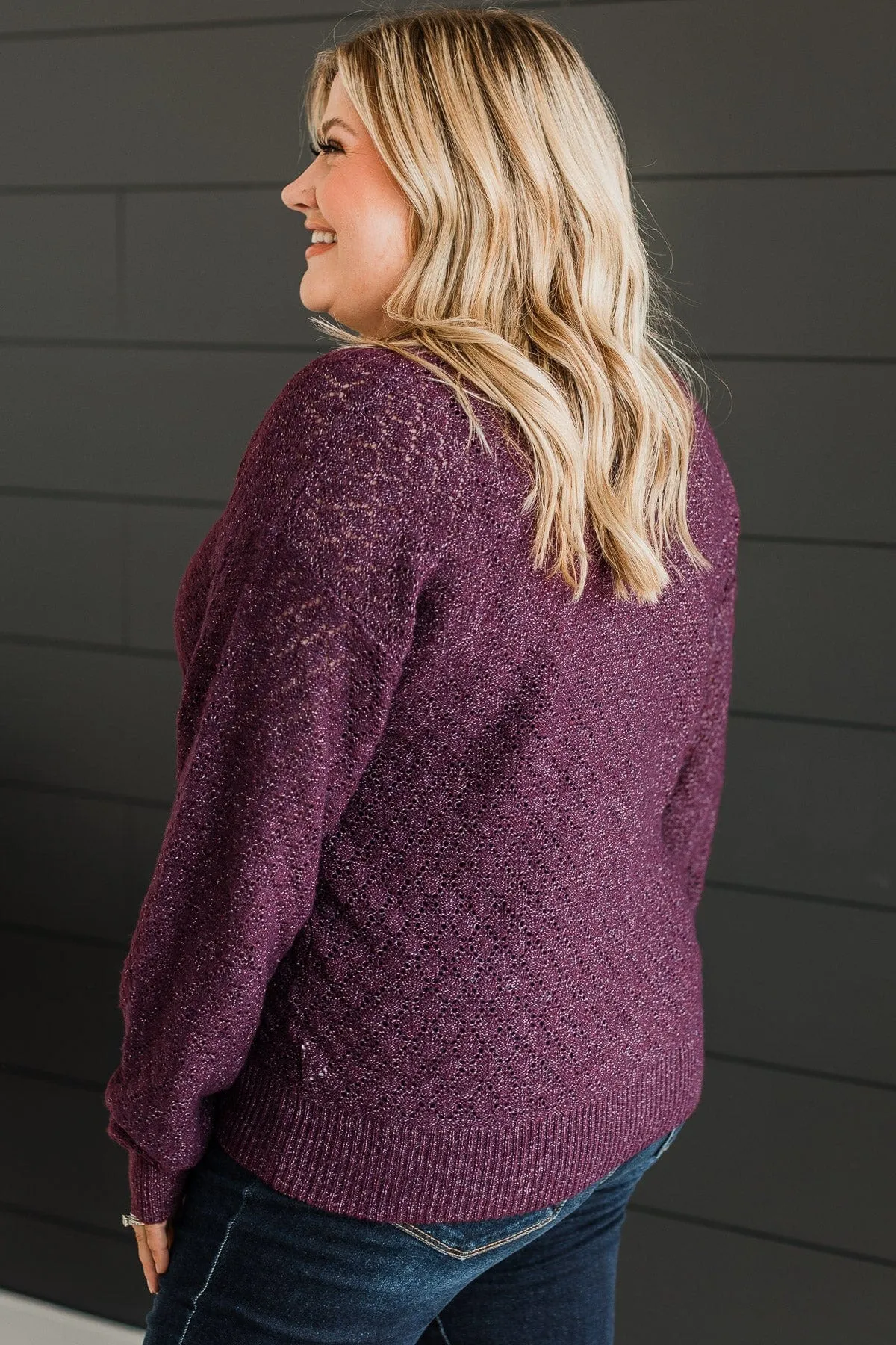 Never Change Knit Button Cardigan- Dark Plum