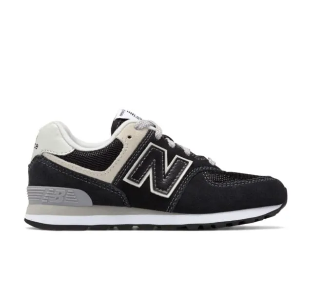 New Balance Boys PC574GK Heritage Sneaker- Black/Grey